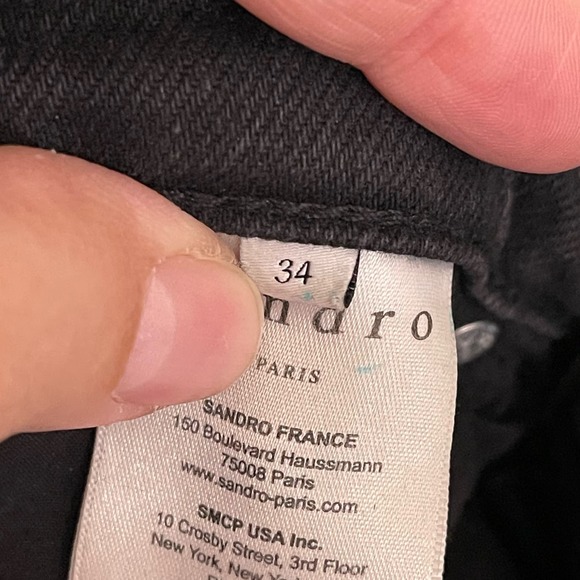 Sandro Women's Embellished Eyelets High Rise Denim Skinny Jeans Black Size 34 - Picture 11 of 12